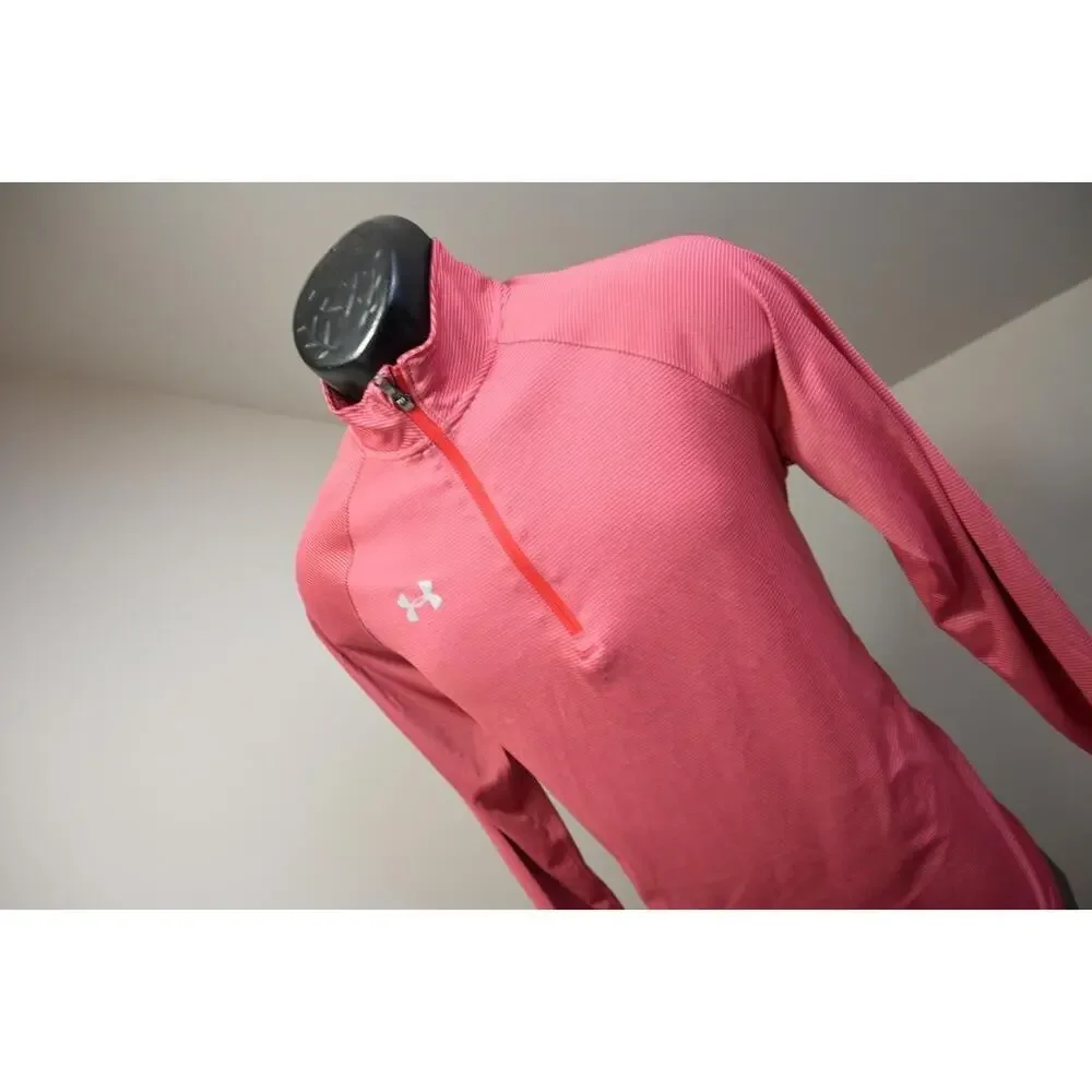 Under Armour 1/4 Zip Jacket Performance Loose Athletic‎ Striped Mens Sz Small